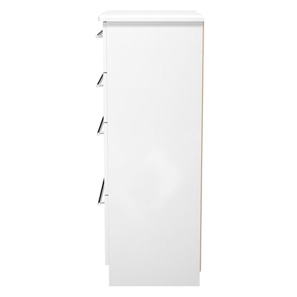 Sherwood Tall Chest of Drawers White 4 Drawers 77cm