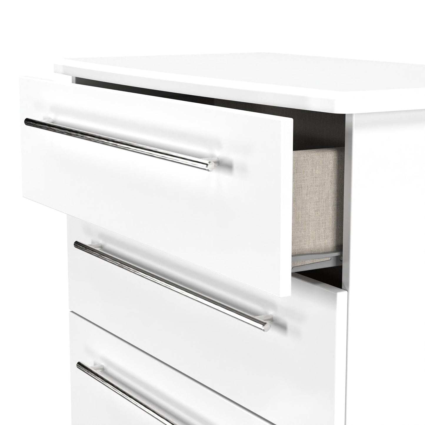 Sherwood Tall Chest of Drawers White 4 Drawers 77cm