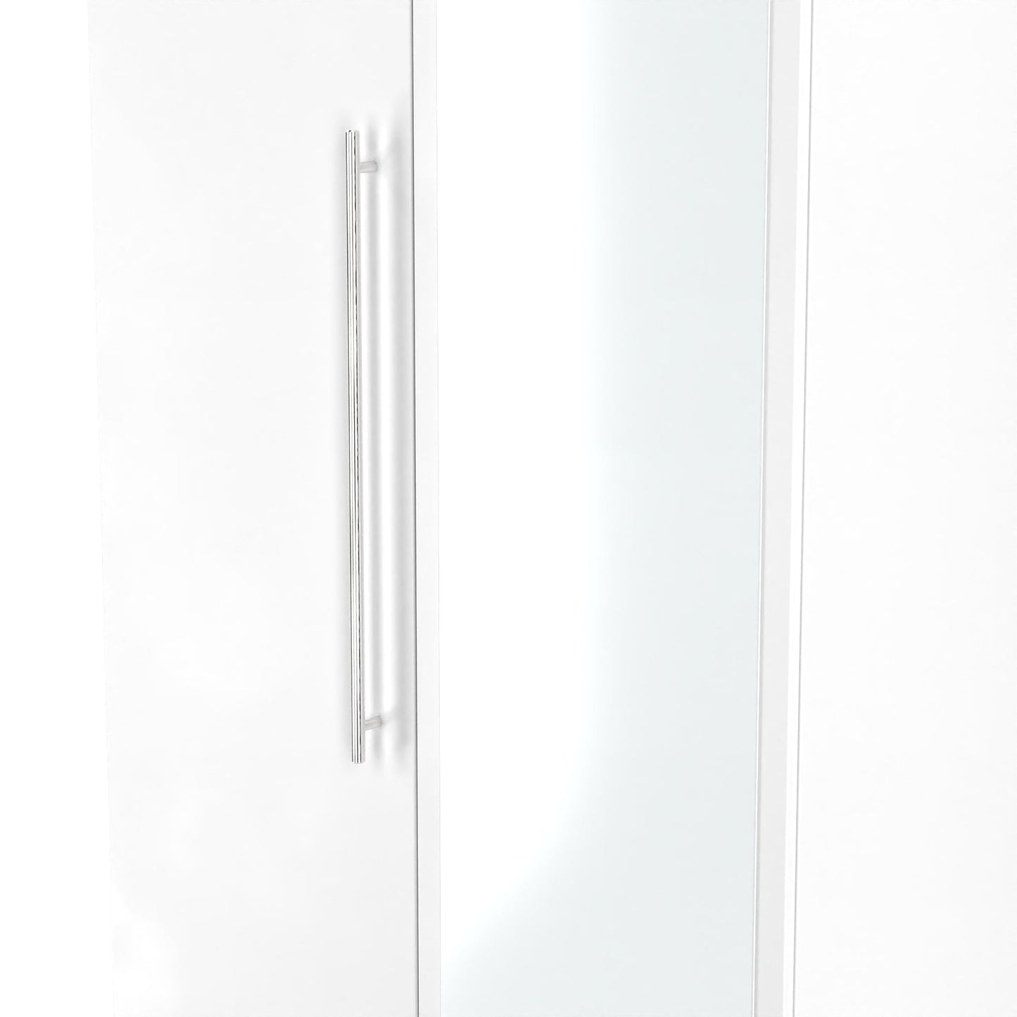 Sherwood Tall Mirror Wardrobe White 2 Doors 1 Shelf 74cm