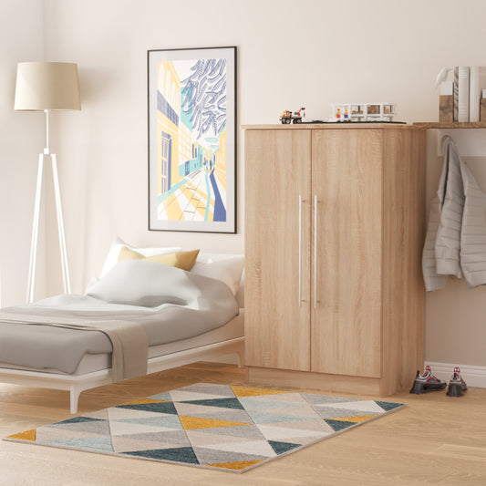 Sherwood Tall Wardrobe Light Oak 2 Doors 1 Shelf 77cm