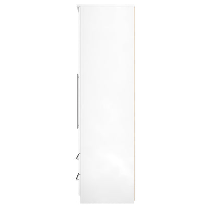 Sherwood Tall Wardrobe White 2 Doors 2 Drawers 74cm