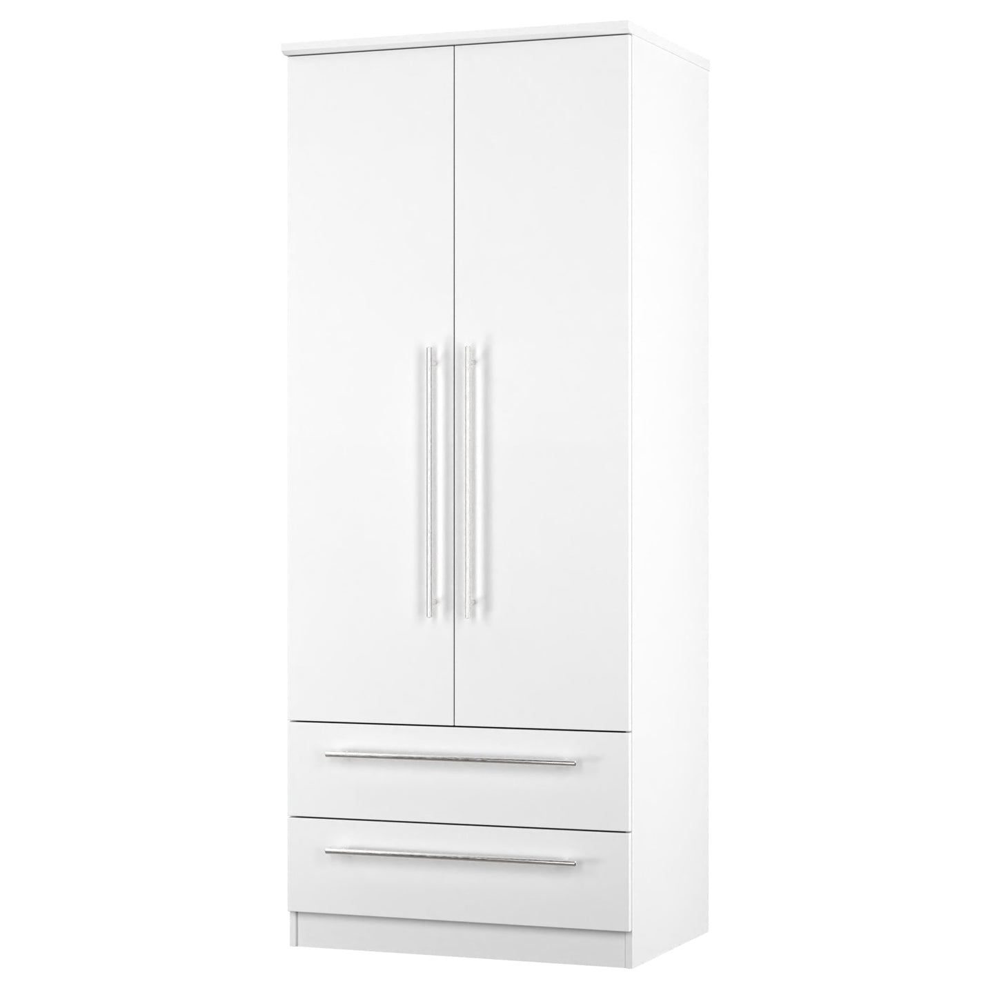 Sherwood Tall Wardrobe White 2 Doors 2 Drawers 74cm