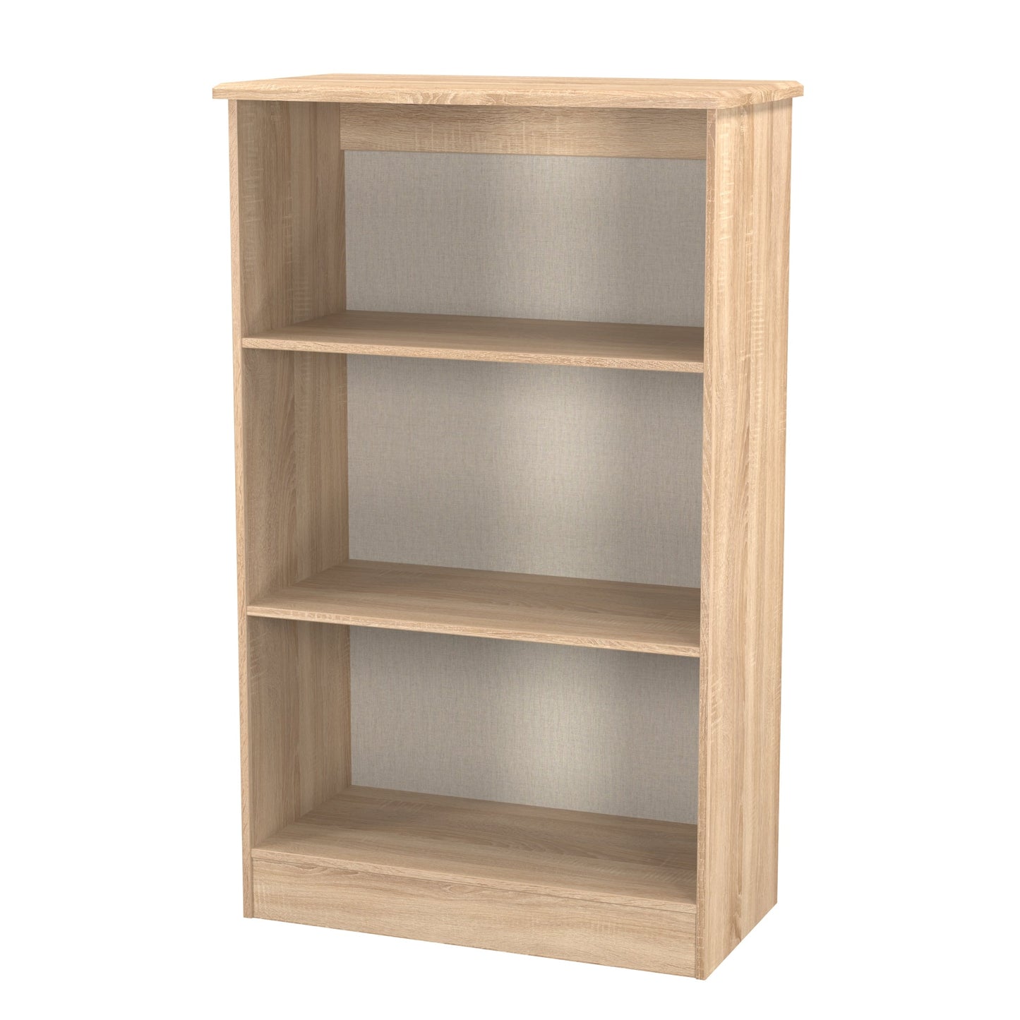 Sherwood Tall Bookcase Light Oak 3 Shelves 77cm