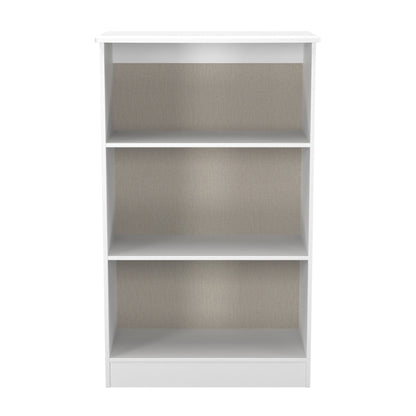 Sherwood Tall Bookcase White 3 Shelves 77cm