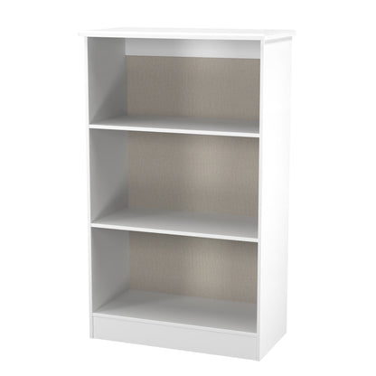 Sherwood Tall Bookcase White 3 Shelves 77cm