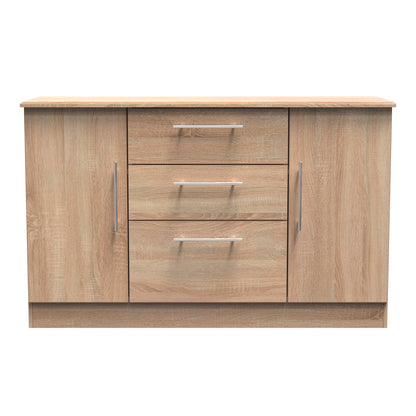 Sherwood Large Sideboard Light Oak 2 Doors 2 Shelves 3 Drawers 128cm