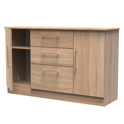 Sherwood Large Sideboard Light Oak 2 Doors 2 Shelves 3 Drawers 128cm
