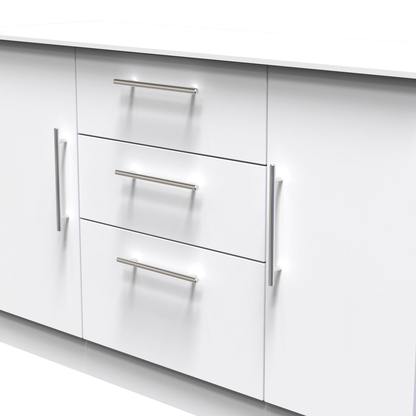 Sherwood Large Sideboard White 2 Doors 3 Drawers 128cm