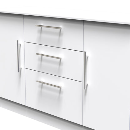 Sherwood Large Sideboard White 2 Doors 3 Drawers 128cm