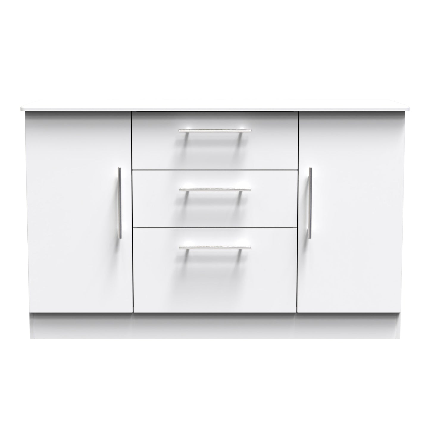 Sherwood Large Sideboard White 2 Doors 3 Drawers 128cm