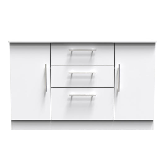 Sherwood Large Sideboard White 2 Doors 3 Drawers 128cm