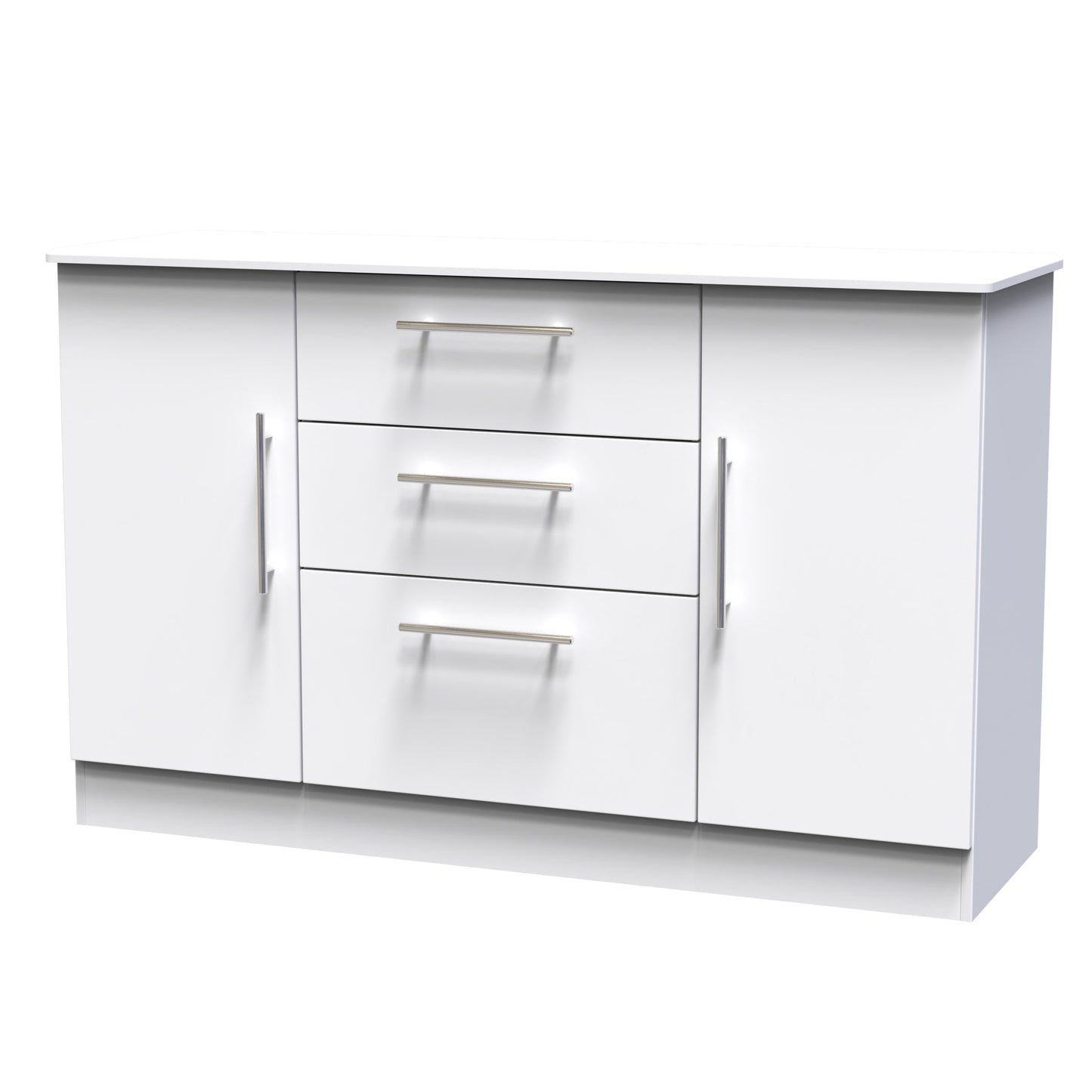 Sherwood Large Sideboard White 2 Doors 3 Drawers 128cm