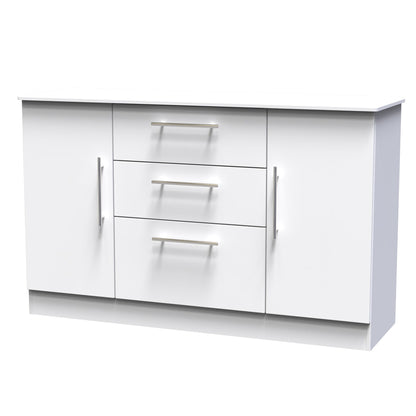 Sherwood Large Sideboard White 2 Doors 3 Drawers 128cm