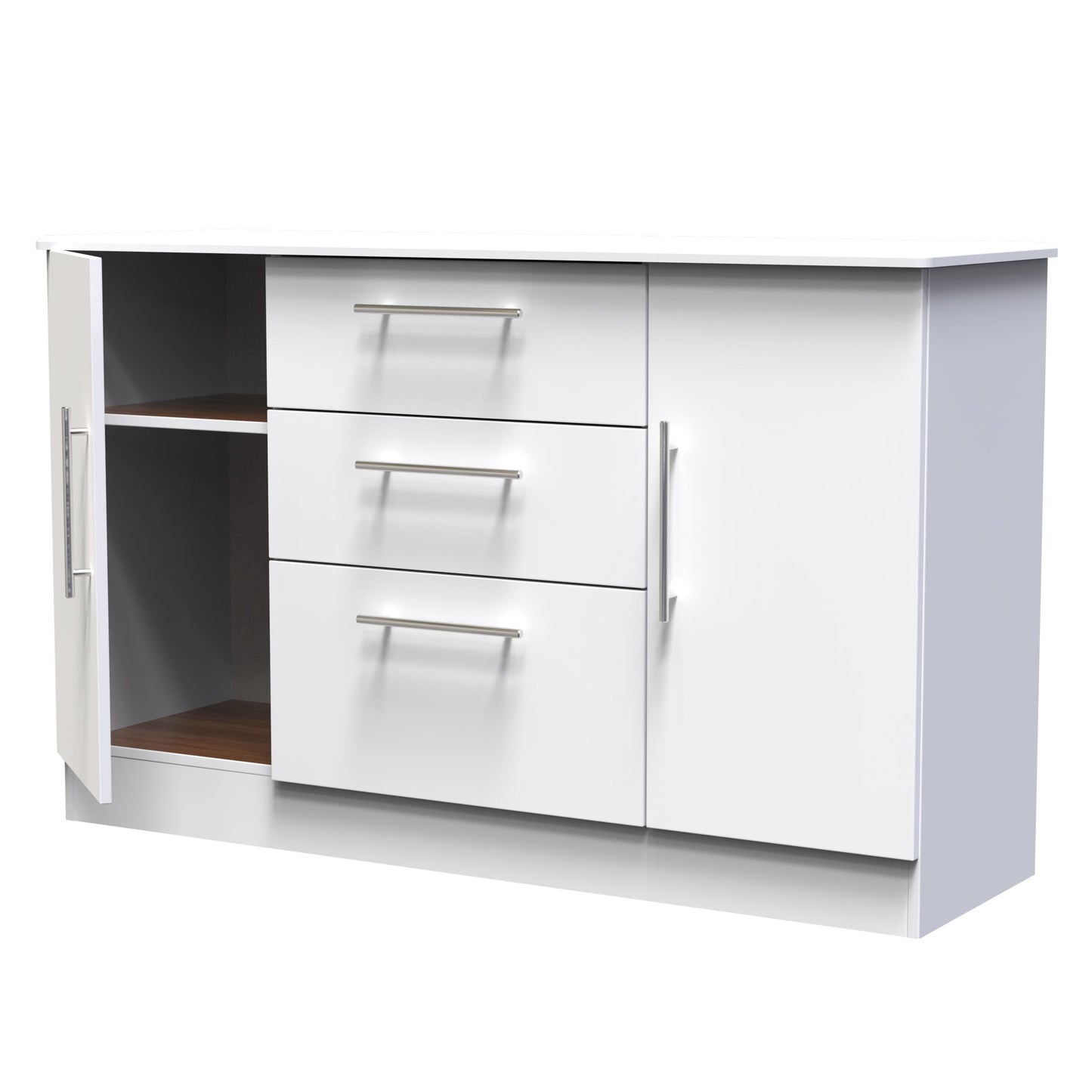 Sherwood Large Sideboard White 2 Doors 3 Drawers 128cm