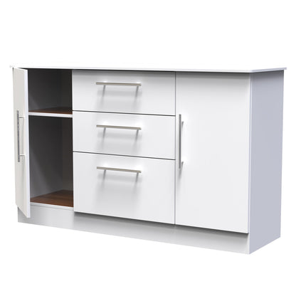 Sherwood Large Sideboard White 2 Doors 3 Drawers 128cm