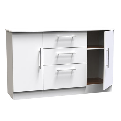 Sherwood Large Sideboard White 2 Doors 3 Drawers 128cm