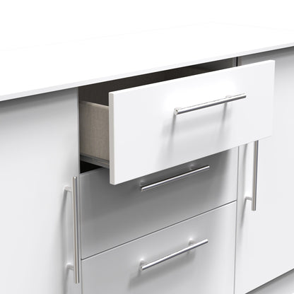 Sherwood Large Sideboard White 2 Doors 3 Drawers 128cm