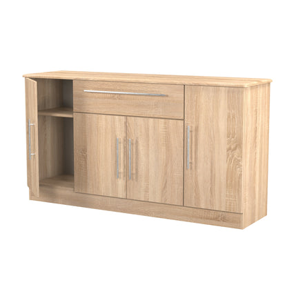Sherwood Large Sideboard Light Oak 4 Doors 2 Shelves 1 Drawer 146cm