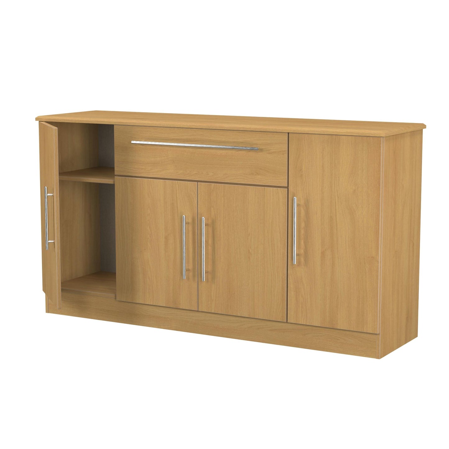 Sherwood Large Sideboard Natural 4 Doors 1 Drawer 146cm