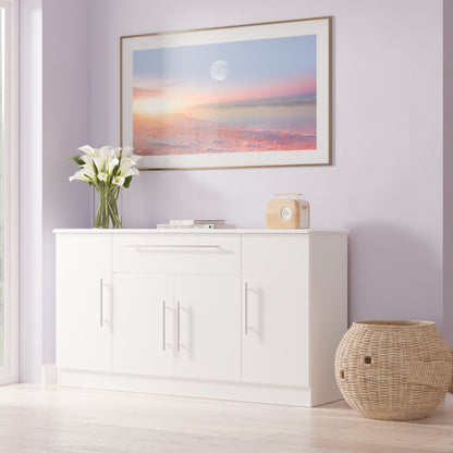 Sherwood Large Sideboard White 4 Doors 1 Drawer 146cm