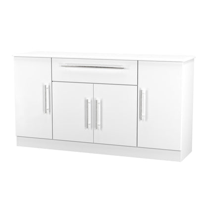 Sherwood Large Sideboard White 4 Doors 1 Drawer 146cm