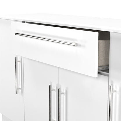 Sherwood Large Sideboard White 4 Doors 1 Drawer 146cm