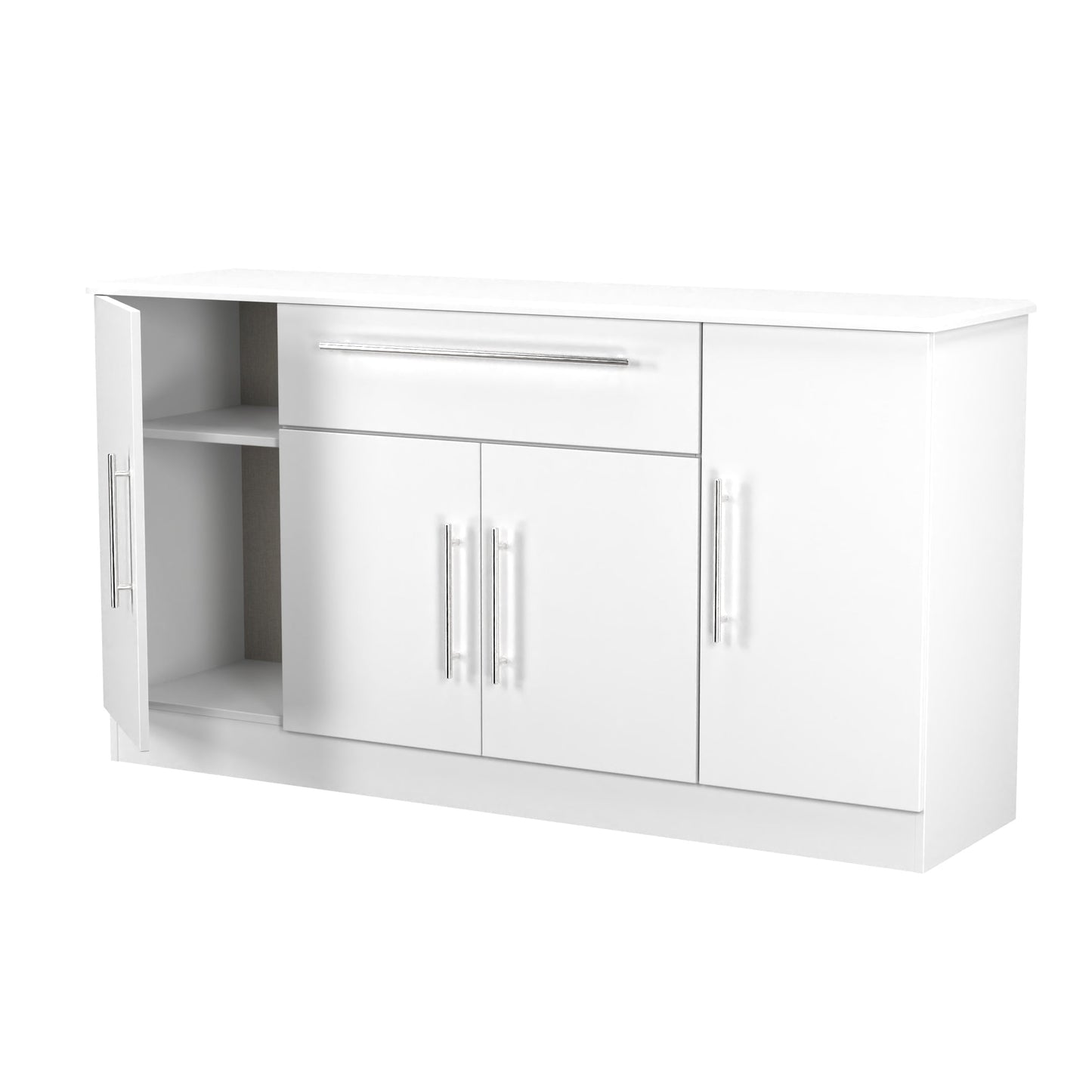 Sherwood Large Sideboard White 4 Doors 1 Drawer 146cm