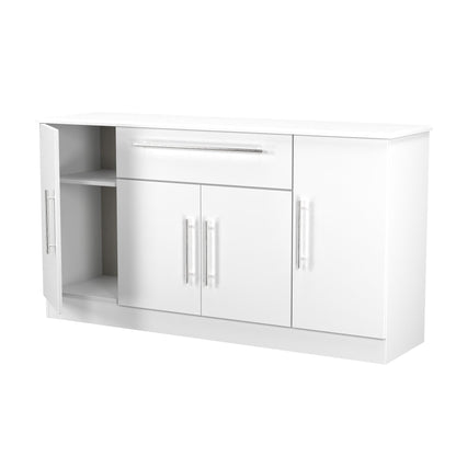 Sherwood Large Sideboard White 4 Doors 1 Drawer 146cm