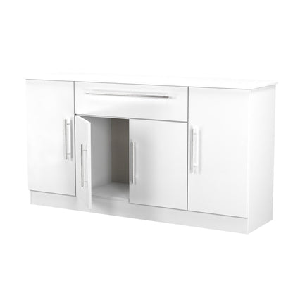 Sherwood Large Sideboard White 4 Doors 1 Drawer 146cm
