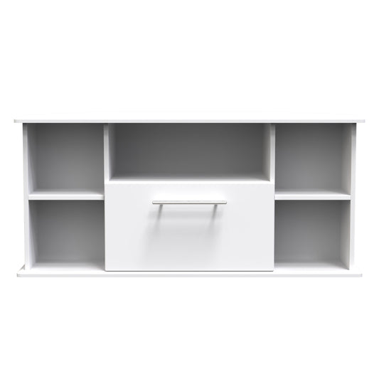 Sherwood Corner TV Unit White 5 Shelves 1 Drawer 112cm