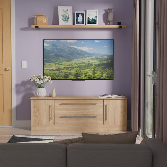 Sherwood TV Unit Light Oak 2 Drawers 2 Doors 146cm