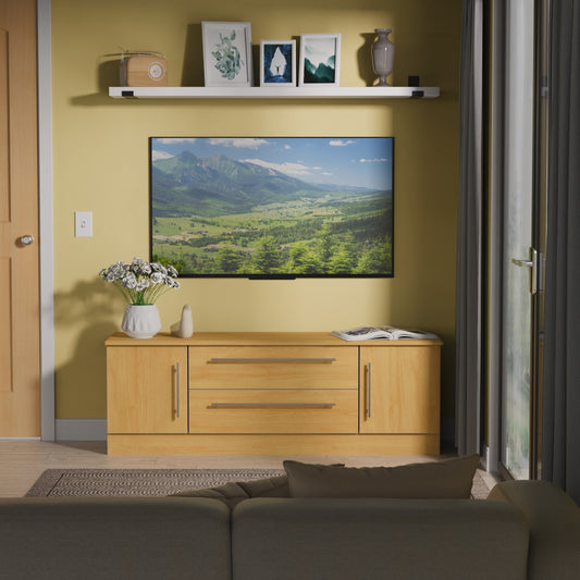 Sherwood TV Unit Natural 2 Drawers 2 Doors 146cm