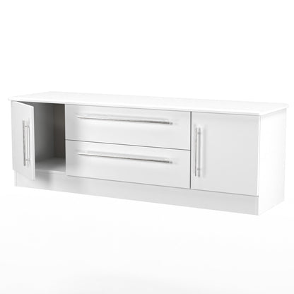 Sherwood TV Unit White 2 Drawers 2 Doors 146cm