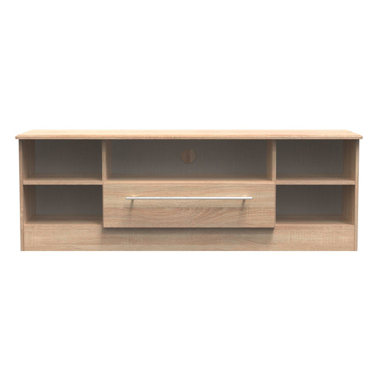 Sherwood TV Unit Light Oak 5 Shelves 1 Drawer 146cm