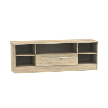 Swift Colby TV Unit Large Natural 5 Shelves 1 Drawer