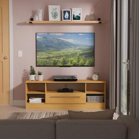 Sherwood TV Unit Natural 5 Shelves 1 Drawer 42cm