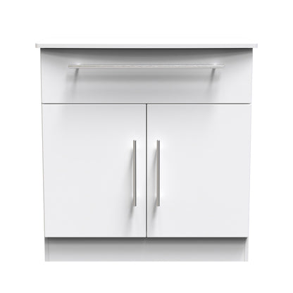 Sherwood Sideboard White 2 Doors 1 Drawer 77cm