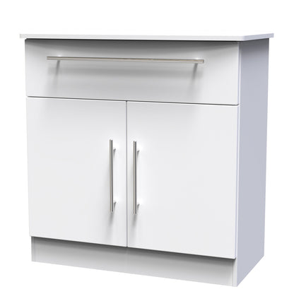 Sherwood Sideboard White 2 Doors 1 Drawer 77cm
