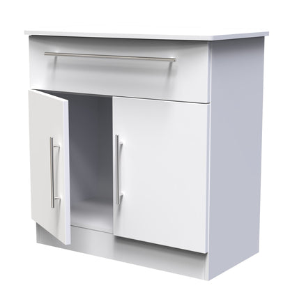 Sherwood Sideboard White 2 Doors 1 Drawer 77cm