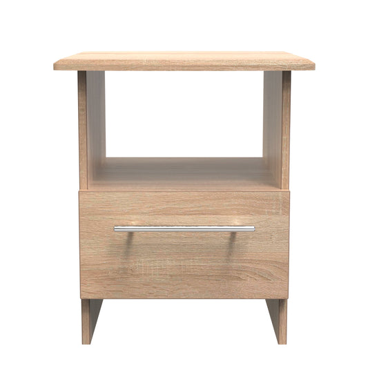 Sherwood Side Table Light Oak 1 Shelf 1 Drawer 44cm