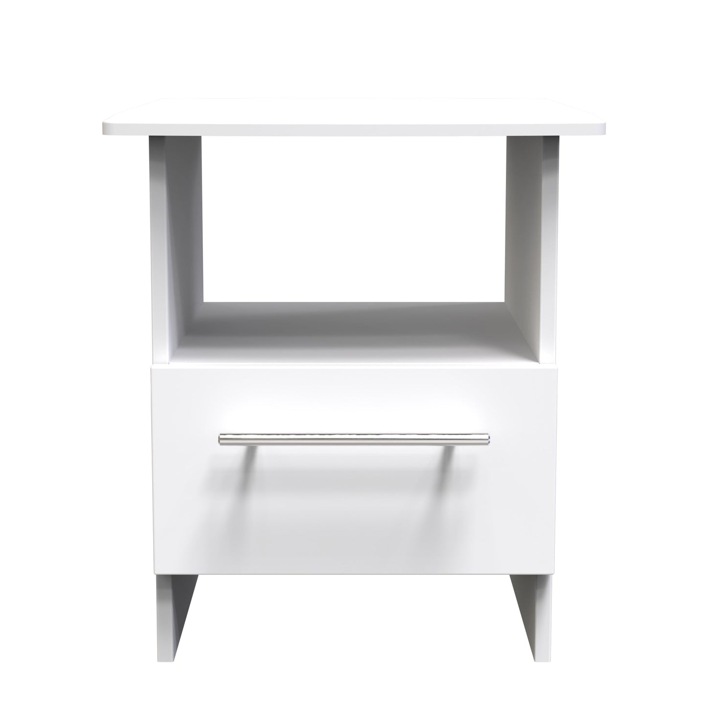 Sherwood Side Table White 1 Shelf 1 Drawer 44cm