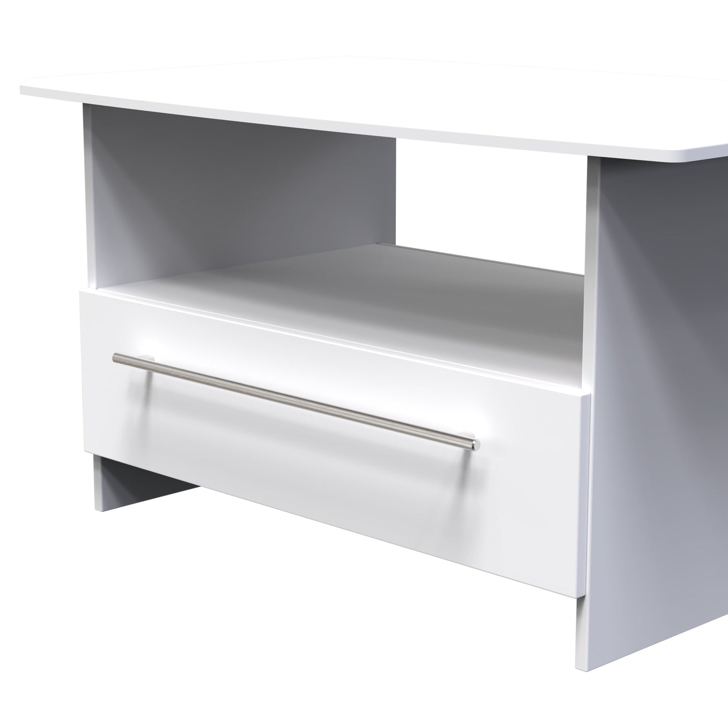 Sherwood Coffee Table White 1 Shelf 1 Drawer 93cm