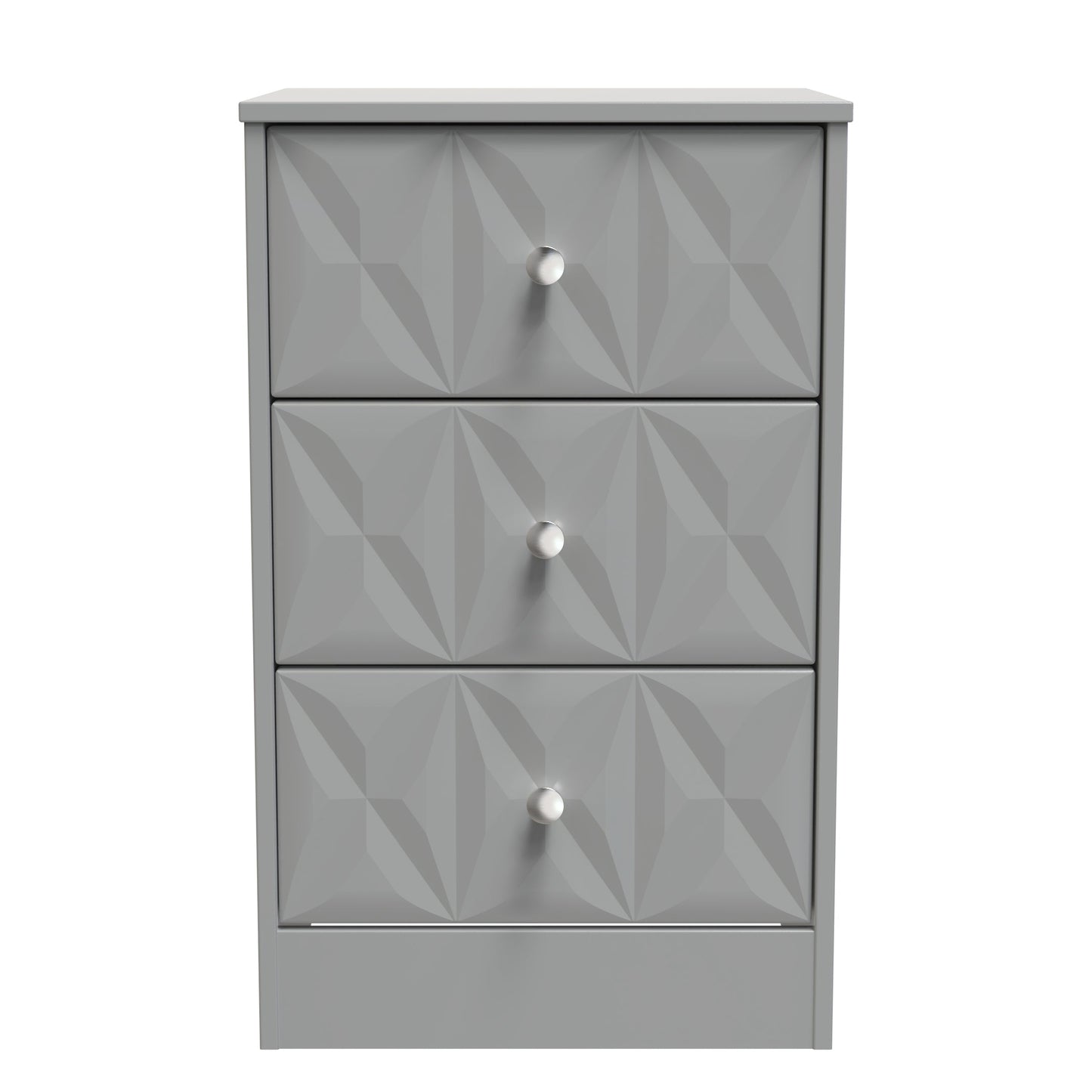 San Jose Bedside Table Grey 3 Drawers 45cm