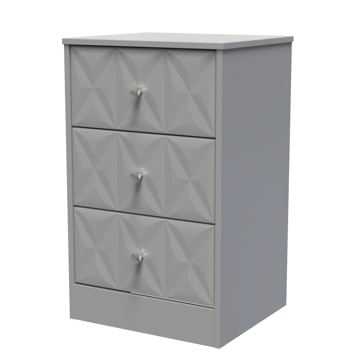 San Jose Bedside Table Grey 3 Drawers 45cm
