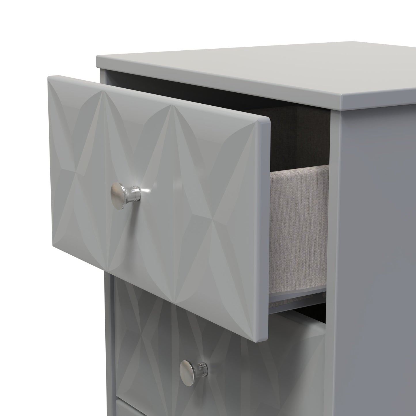 San Jose Bedside Table Grey 3 Drawers 45cm