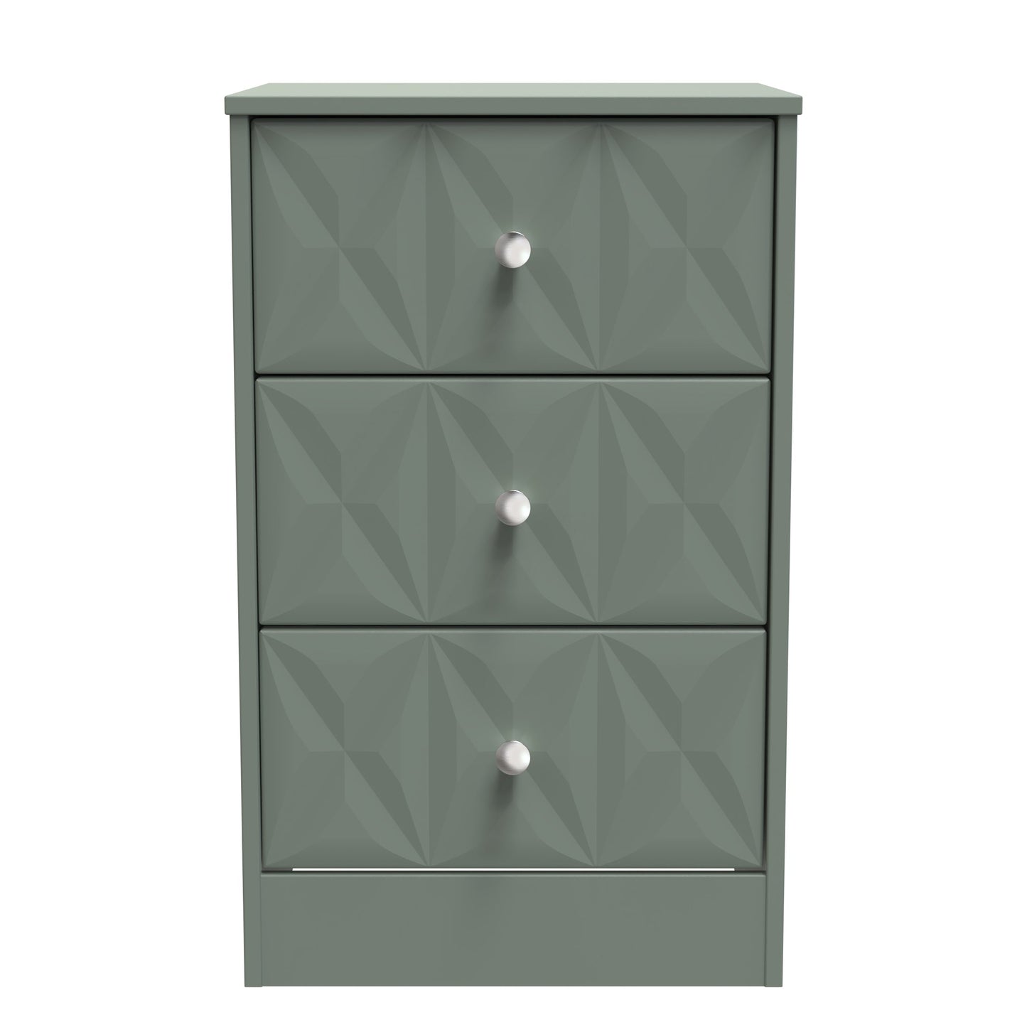 San Jose Bedside Table Green 3 Drawers 45cm