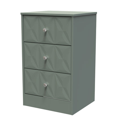 San Jose Bedside Table Green 3 Drawers 45cm