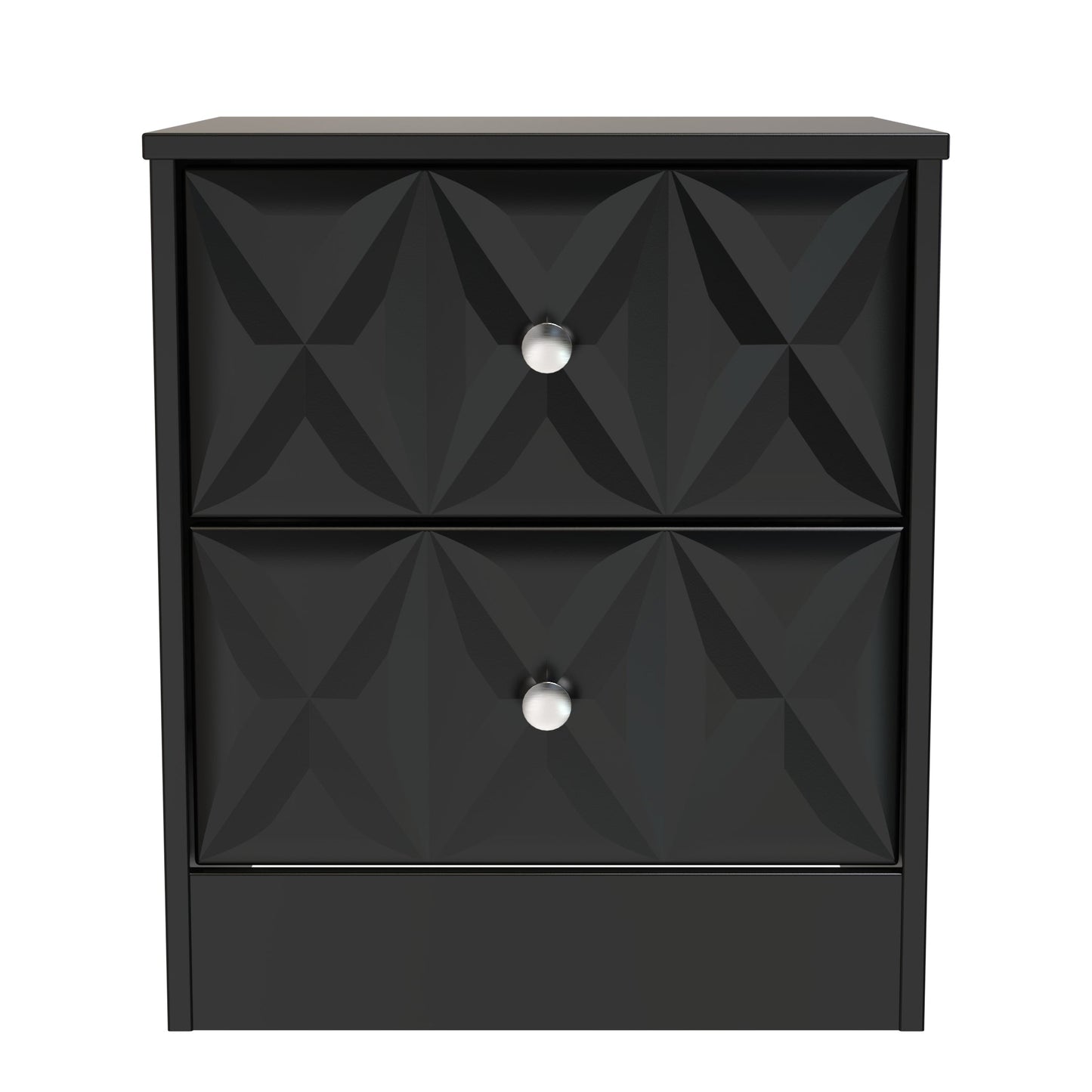 San Jose Bedside Table Black 2 Drawers 45cm