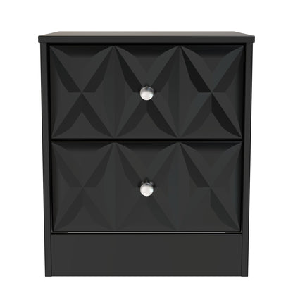 San Jose Bedside Table Black 2 Drawers 45cm