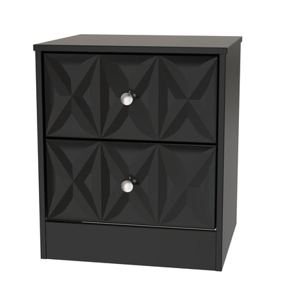 San Jose Bedside Table Black 2 Drawers 45cm